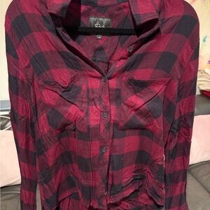 Rails Red and Black Plaid Button-Up Shirt